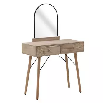 Стол-консоль из дерева с зеркалом