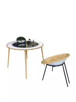 Стол круглый Kat со стеклянной столешницей