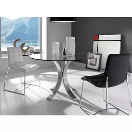 Стол круглый со стеклянной столешницей