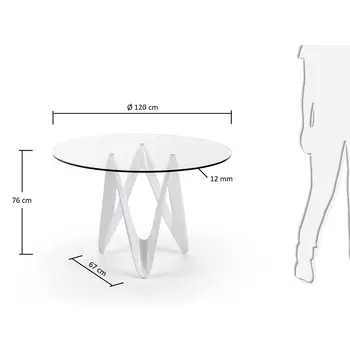 Стол обеденный Julia Grup Eos со стеклянное столешницей