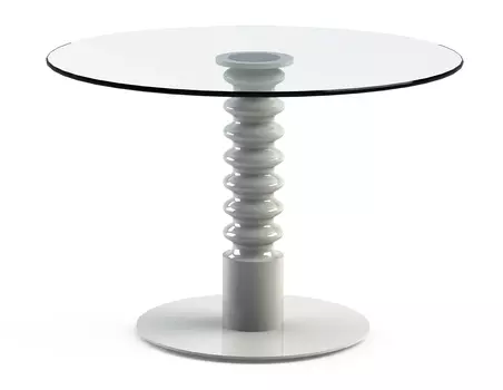 Стол обеденный "Pilmer White" со столешницей из закаленного стекла