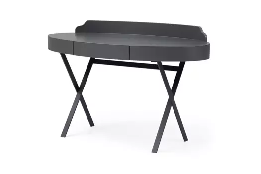 Стол письменный овальный темно-серого цвета