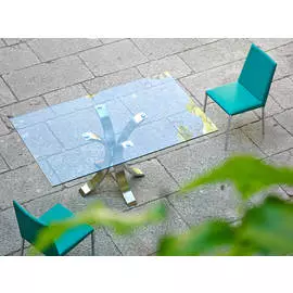 Стол прямоугольный со стеклянной столешницей