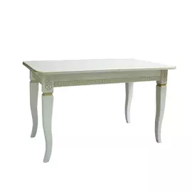 Стол раздвижной дакота 1р слоновая кость с золотой патиной