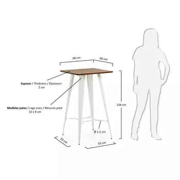 Стол со стальными ножками Julia Grup Malibu стол 60x60