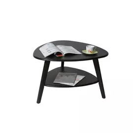 Стол журнальный джилонг с полкой цвета орех