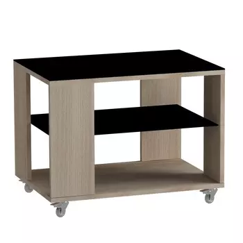 Стол журнальный на колесиках ясень светлый