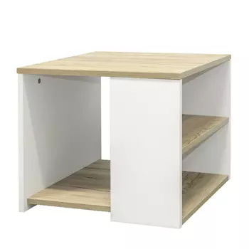 Стол журнальный сайд s цвета дуб крафт серый/белый премиум