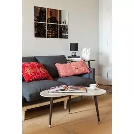 Стол журнальный Woodi "Почка" с лимонно-горчичной столешницей