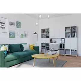 Стол журнальный Woodi "Почка" с желто-горчичной столешницей