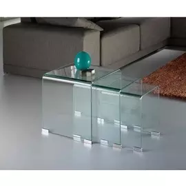 Столик-матрешка Glass из прозрачного изогнутого стекла
