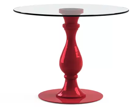 Столик обеденный "Adventus Red" с круглой столешницей из закаленного стекла
