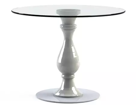 Столик обеденный "Adventus White" со столешницей из закаленного стекла