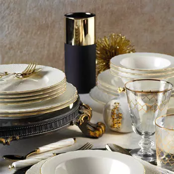 Столовый сервиз из костяного фарфора на шесть персон Bone Ecem