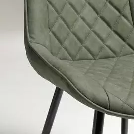 Стул Affair Metal Black pu Dark Green зеленого цвета