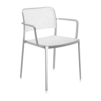 Стул Audrey белого цвета с подлокотниками