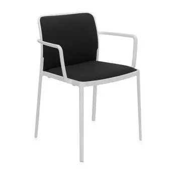 Стул Audrey Soft черного цвета с подлокотниками