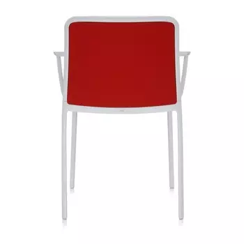 Стул Audrey Soft красного цвета с подлокотниками