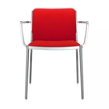 Стул Audrey Soft красного цвета с подлокотниками