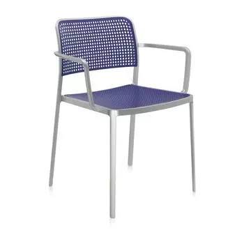 Стул Audrey темно-синего цвета с подлокотниками