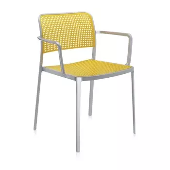 Стул Audrey желтого цвета с подлокотниками