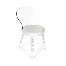 Стул Babel белого цвета с прозрачными ножками