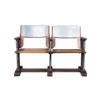 Стул Barish двухместный из массива дерева и металла