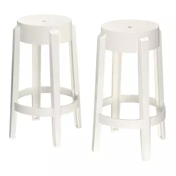 Стул барный Charles Ghost белого цвета
