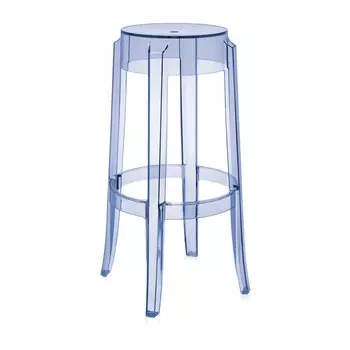 Стул барный Charles Ghost голубого цвета