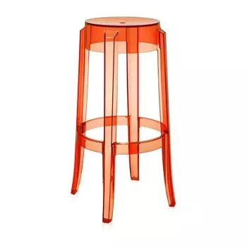 Стул барный Charles Ghost оранжевого цвета