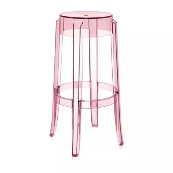 Стул барный Charles Ghost розового цвета