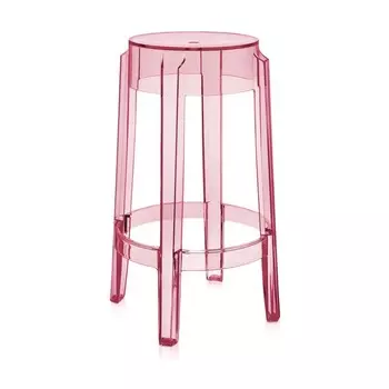 Стул барный Charles Ghost розового цвета