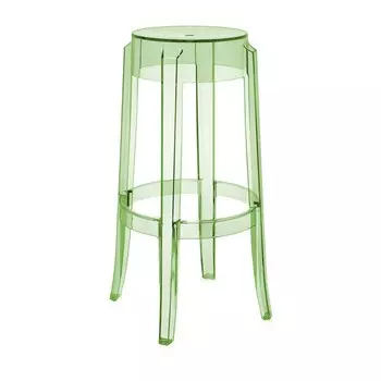Стул барный Charles Ghost зеленого цвета