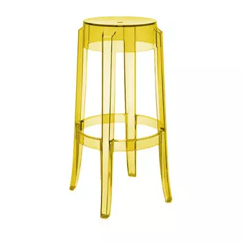 Стул барный Charles Ghost желтого цвета