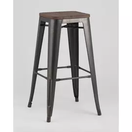Стул барный Tolix Wood из стали и дерева