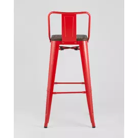 Стул барный Tolix Wood красного цвета