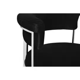 Стул барный в обивке из велюра черного цвета