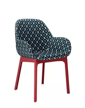 Стул Clap Double j. Olive зеленый с красными ножками