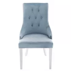 Стул Elegance с ножками из массива гевеи и обивкой из голубого велюра