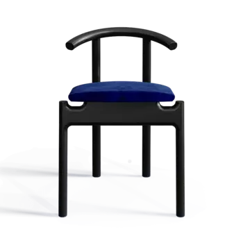Стул Hans Black/Velvet Blue с мягким сидением