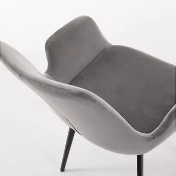 Стул Hermann из велюра серого цвета