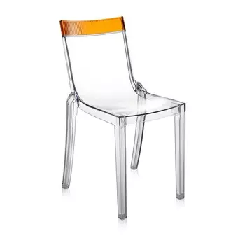 Стул hi-Cut прозрачный с оранжевой вставкой