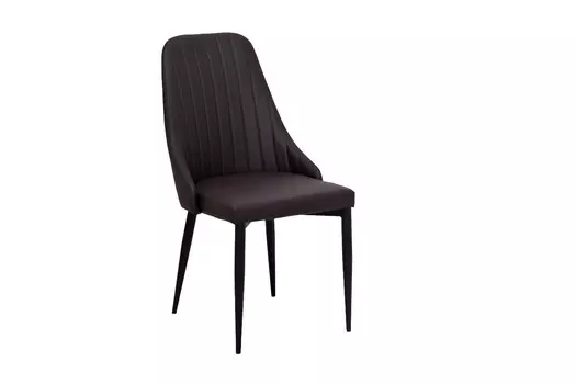 Стул из экокожи темно-коричневого цвета