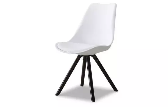 Стул кейси с деревянными ножками белый/темный орех