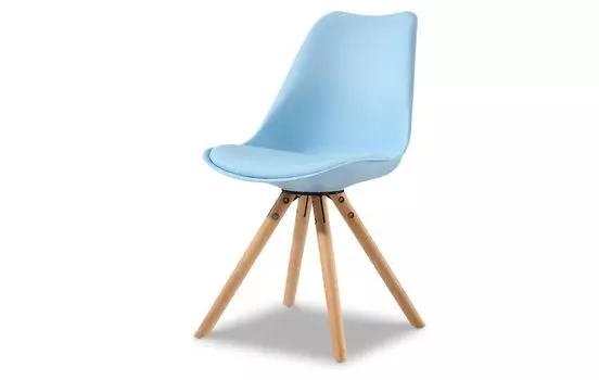 Стул кейси с деревянными ножками голубой