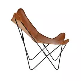 Стул-кресло Flynn Brown Leather Chair коричневого цвета