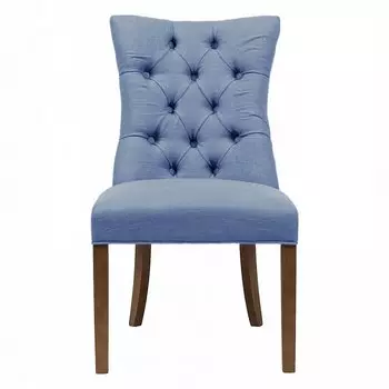 Стул Lindor с обивкой из вельвета голубого цвета