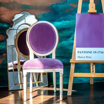 Стул луи с обивкой фиолетового цвета