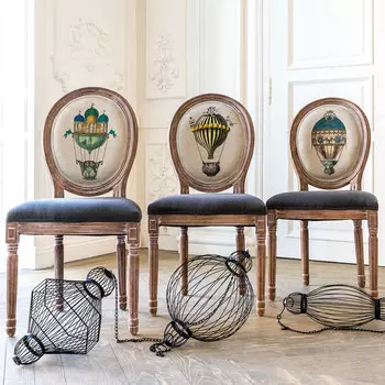 Стул монгольфьер версия 3 с сидением и спинкой серого цвета