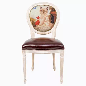 Стул музейный экспонат версия 18 ненаглядная с сидением из экокожи